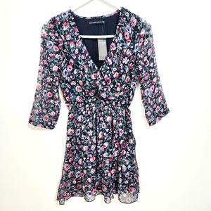 Abercrombie & Fitch | NWT Floral Faux Wrap Long Sleeve Dress XXS